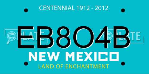 EB8O4B New Mexico License Plate