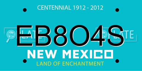 EB8O4S New Mexico License Plate