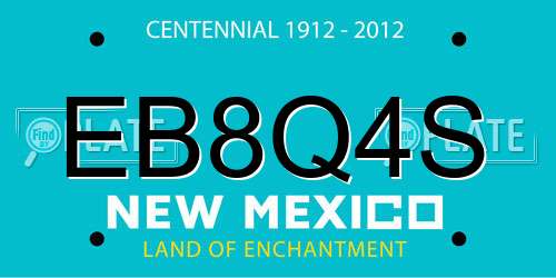 EB8Q4S New Mexico License Plate