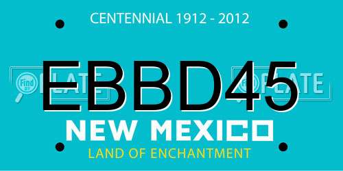 EBBD45 New Mexico License Plate