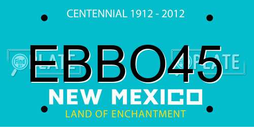 EBBO45 New Mexico License Plate