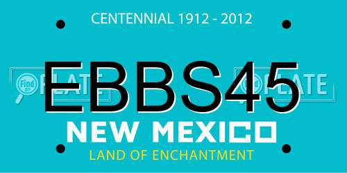 EBBS45 New Mexico License Plate