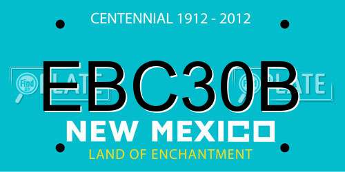EBC30B New Mexico License Plate