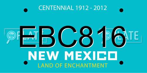 EBC816 New Mexico License Plate