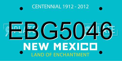 EBG5046 New Mexico License Plate
