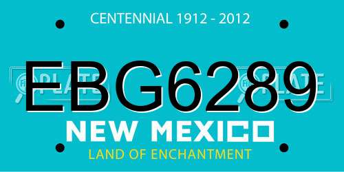 EBG6289 New Mexico License Plate