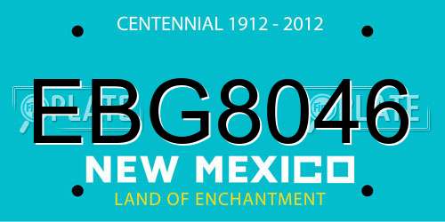EBG8046 New Mexico License Plate