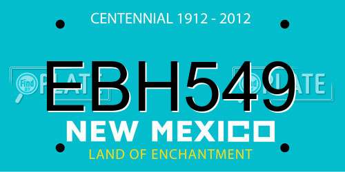 EBH549 New Mexico License Plate