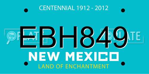 EBH849 New Mexico License Plate