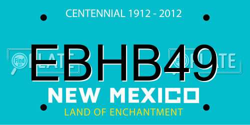 EBHB49 New Mexico License Plate