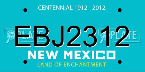 EBJ2312 New Mexico License Plate