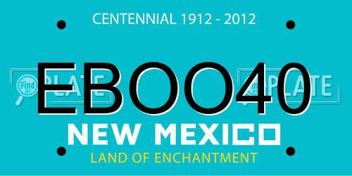 EBOO40 New Mexico License Plate