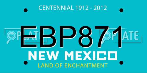 EBP871 New Mexico License Plate