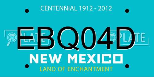 EBQ04D New Mexico License Plate