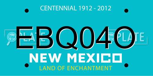 EBQ04O New Mexico License Plate