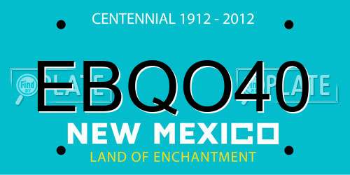 EBQO40 New Mexico License Plate