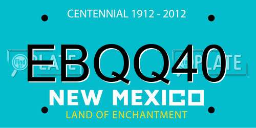 EBQQ40 New Mexico License Plate