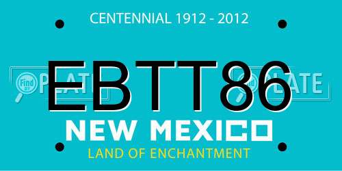 EBTT86 New Mexico License Plate