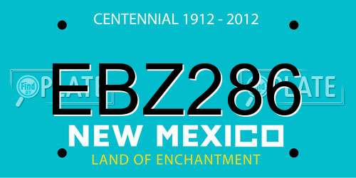 EBZ286 New Mexico License Plate
