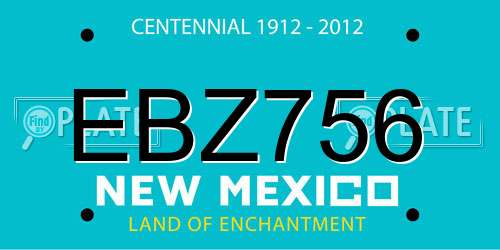 EBZ756 New Mexico License Plate