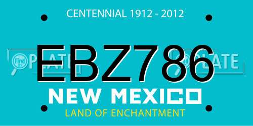 EBZ786 New Mexico License Plate