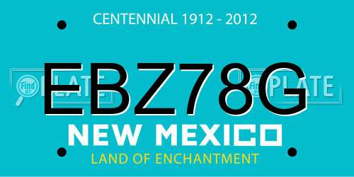 EBZ78G New Mexico License Plate