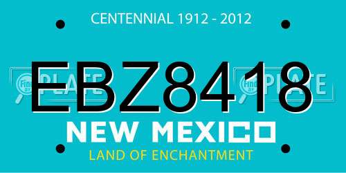 EBZ8418 New Mexico License Plate