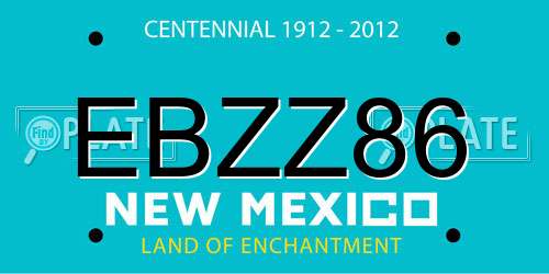 EBZZ86 New Mexico License Plate