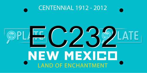 EC232 New Mexico License Plate