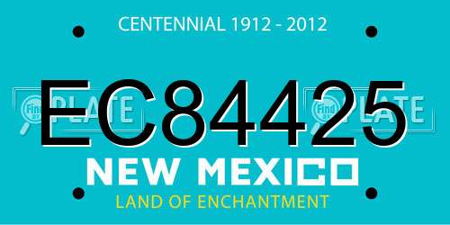 EC84425 New Mexico License Plate