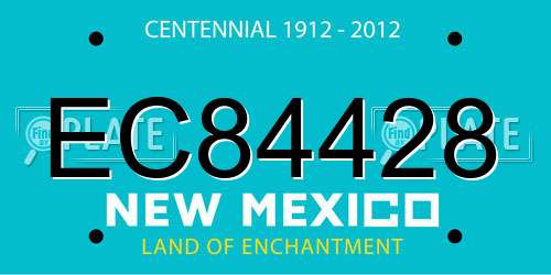 EC84428 New Mexico License Plate