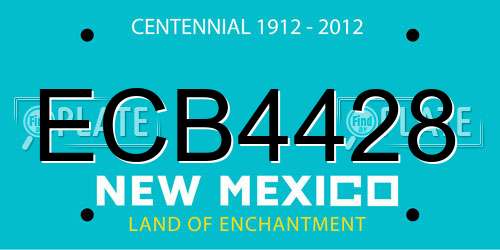 ECB4428 New Mexico License Plate