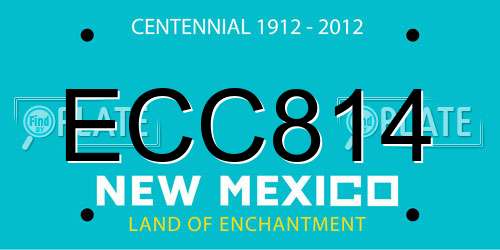 ECC814 New Mexico License Plate