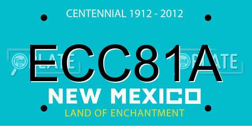 ECC81A New Mexico License Plate