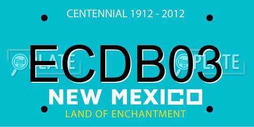 ECDB03 New Mexico License Plate