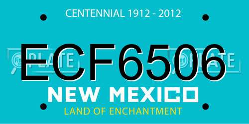 ECF6506 New Mexico License Plate