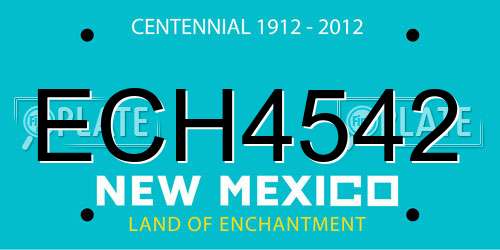 ECH4542 New Mexico License Plate