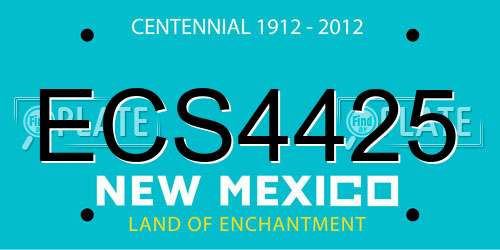 ECS4425 New Mexico License Plate