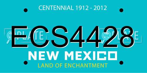 ECS4428 New Mexico License Plate