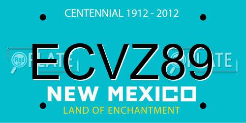 ECVZ89 New Mexico License Plate