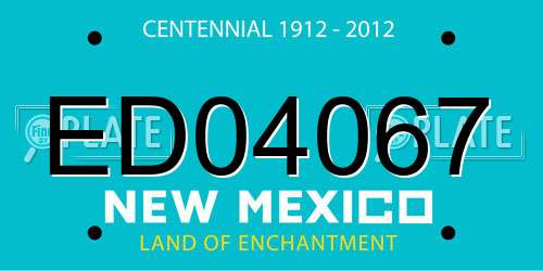 ED04067 New Mexico License Plate