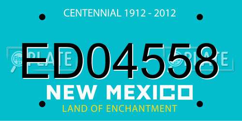 ED04558 New Mexico License Plate