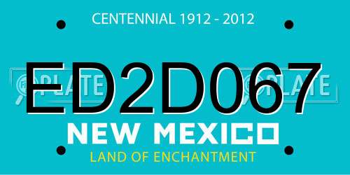ED2D067 New Mexico License Plate