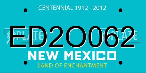 ED2O062 New Mexico License Plate