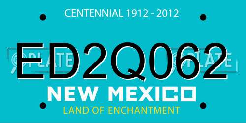 ED2Q062 New Mexico License Plate