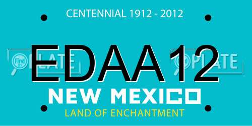 EDAA12 New Mexico License Plate