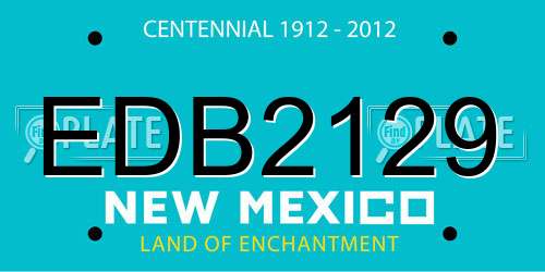 EDB2129 New Mexico License Plate