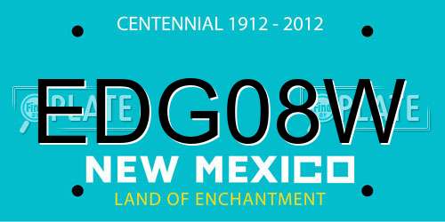 EDG08W New Mexico License Plate