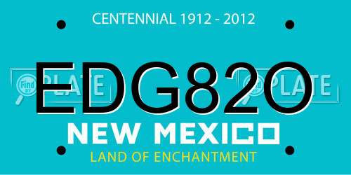 EDG82O New Mexico License Plate