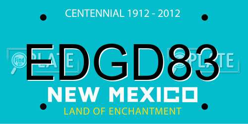 EDGD83 New Mexico License Plate